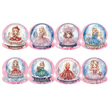 8Pcs/Set Snowman Princess-Diamond Greeting Cards