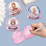 8Pcs/Set Snowman Princess-Diamond Greeting Cards