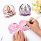 8Pcs/Set Snowman Princess-Diamond Greeting Cards