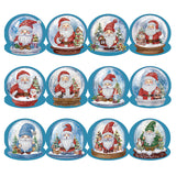 12Pcs/Set Christmas Crystal Ball-Diamond Greeting Cards