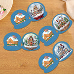 5Pcs/Set Christmas House-Diamond Greeting Cards