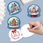 5Pcs/Set Christmas House-Diamond Greeting Cards