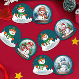 12Pcs/Set Christmas Crystal Ball-Diamond Greeting Cards