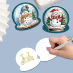 12Pcs/Set Christmas Crystal Ball-Diamond Greeting Cards