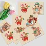 5Pcs/Set Christmas Gingerbread Man-Diamond Greeting Cards