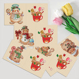 5Pcs/Set Christmas Gingerbread Man-Diamond Greeting Cards