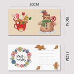 5Pcs/Set Christmas Gingerbread Man-Diamond Greeting Cards