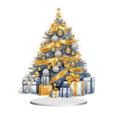 Christmas Tree-Single Side Drill-Wooden Diamond Desktop Ornament