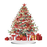 Christmas Tree-Single Side Drill-Wooden Diamond Desktop Ornament