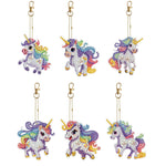 6Pcs/Set Flower/Animal-Double Side Drill-Diamond Keychain