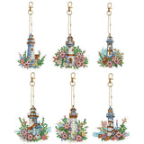 6Pcs/Set Flower/Animal-Double Side Drill-Diamond Keychain