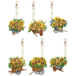 6Pcs/Set Flower/Animal-Double Side Drill-Diamond Keychain