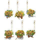 6Pcs/Set Flower/Animal-Double Side Drill-Diamond Keychain