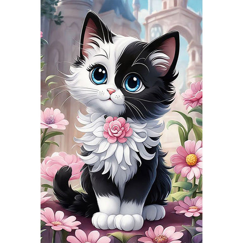 Cat-Full Round Diamond Painting-40x60cm-Large Size