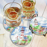 6Pcs/Set-Lighthouse-Acrylic Waterproof Diamond Coaster