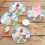 6Pcs/Set-Lighthouse-Acrylic Waterproof Diamond Coaster