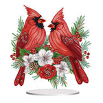 Christmas Cardinal-Single Side Drill-Diamond Desktop Ornament