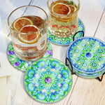 6Pcs/Set-Mandala-Acrylic Waterproof Diamond Coaster