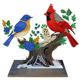 Bird-Single Side Drill-Wooden Diamond Desktop Ornament