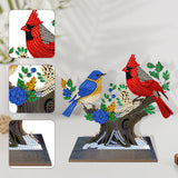 Bird-Single Side Drill-Wooden Diamond Desktop Ornament