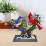 Bird-Single Side Drill-Wooden Diamond Desktop Ornament