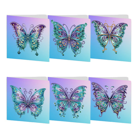 8Pcs/Set Butterfly-Diamond Greeting Cards