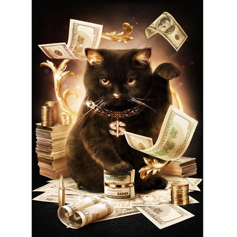 Money Cat  Full Drill Painting