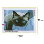 Blue Eye Cat Full Drill-Diamond Painting