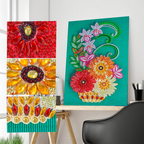 Flower - Partial Special Shaped Diamond Painting 30*40cm