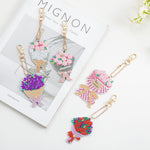 5pcs/set Flower DIY Keychain