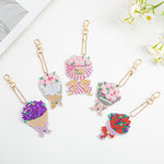 5pcs/set Flower DIY Keychain