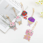 5pcs/set Flower DIY Keychain