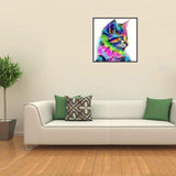 5D DIY Full Drill Diamond Painting Colorful Kitten