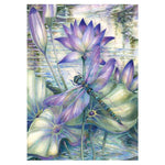 Diamond Painting Kits-Full Round Drill Dragonfly Lotus Flower 5D DIY Decor