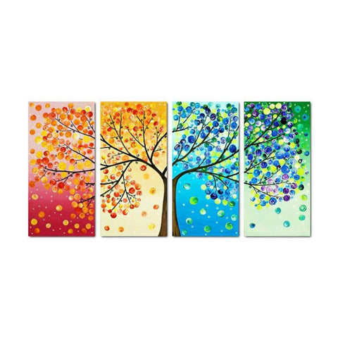 Colorful Tree 4 - pictures - Full Drill Round Drill - 80x40cm