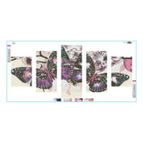 5pcs Colorful Butterfly - Full Drill Round Drill Painting - 95x45cm