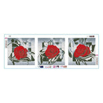 3pcs Red Rose - Full Drill Round Drill Painting - 95x34cm