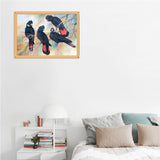 Black Cockatoos-50x70cm Full Drill Round Drill Diamond Painting-preorder(10 days preparing)