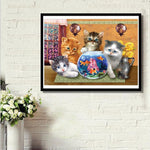 Cats Fish Tank-Full Drill Diamond Painting