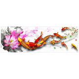 Happy Carp Fish - Full Drill Round Drill Painting - 80x30cm