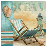 5D DIY Full Drill Diamond Painting Sea Beach Chair