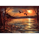 Sunset Bird Lake-Full Drill Diamond Painting