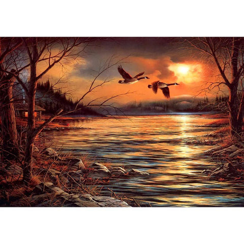 Sunset Bird Lake-Full Drill Diamond Painting