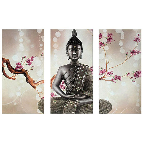 3pcs/set Buddha - Full Drill Round Drill Painting - 90x55cm