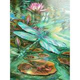 5D DIY Full Drill Diamond Painting Dragonfly Pond