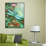 5D DIY Full Drill Diamond Painting Dragonfly Pond