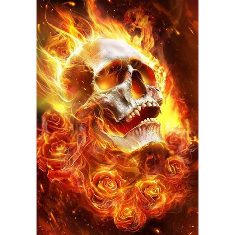 Fire Skull-Full Drill Diamond Painting