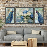 3pcs/set Peacock - Full Drill Round Drill Painting - 90x40cm