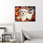 White Dog-Full Drill Diamond Painting