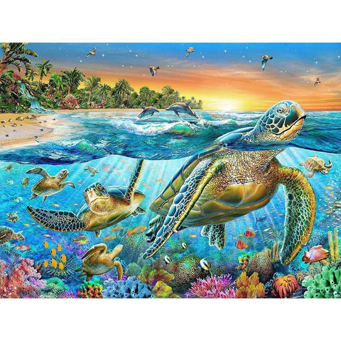 Sea Turtle-Full Round Drill Diamond Painting